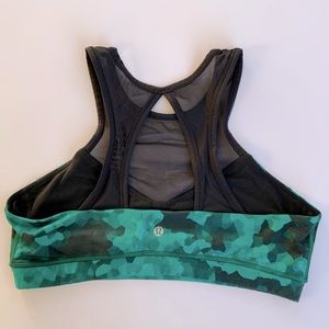 Lululemon Mesh Sports Bra Green Black Size 10
